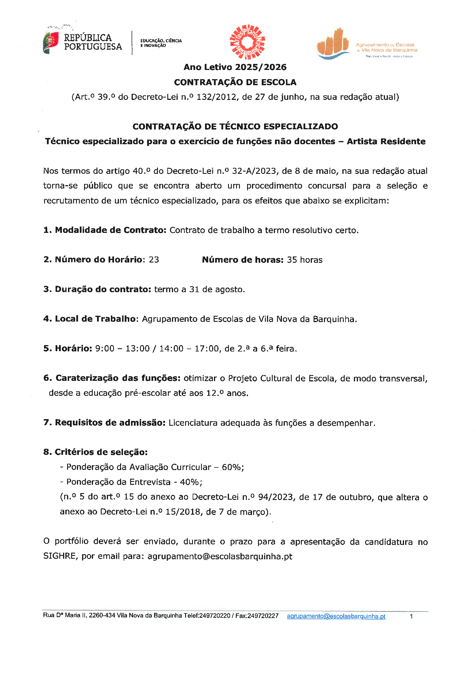 Aviso Abertura Artista Residente 1 of 2