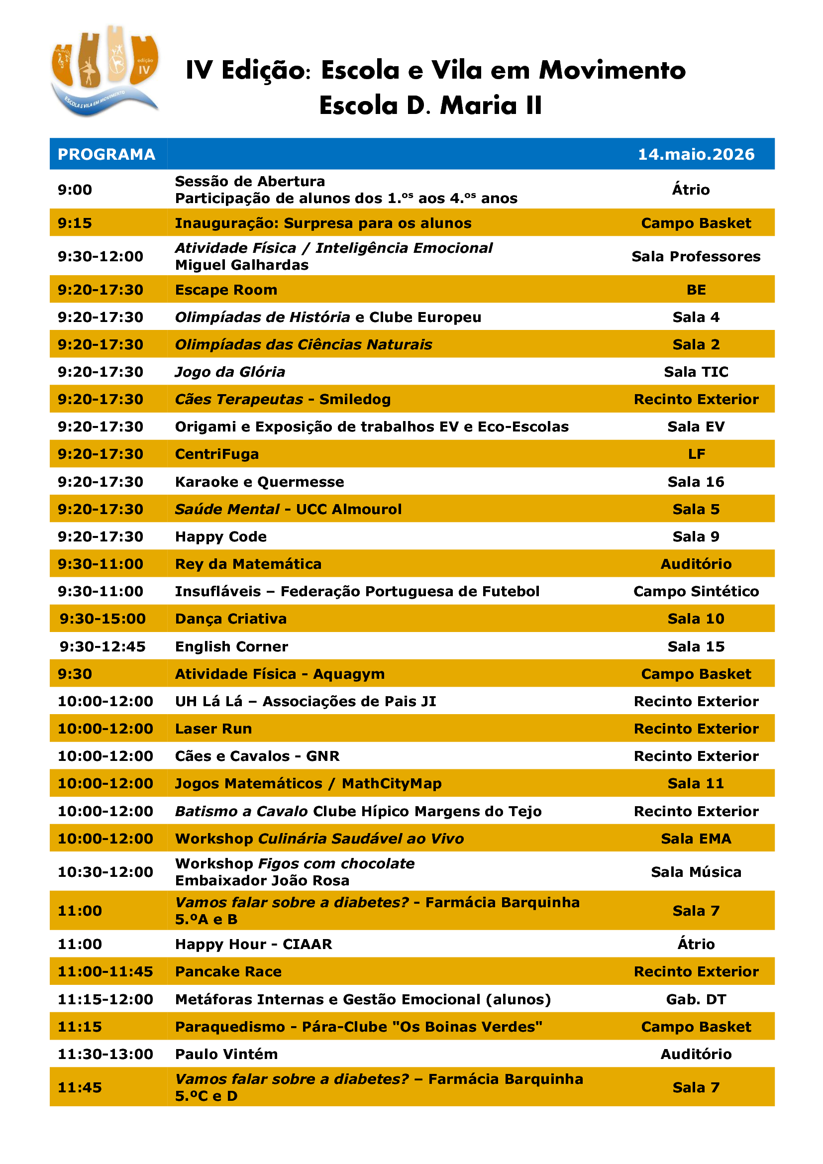 Programa IV Escola Vila Movimento 1 of 2