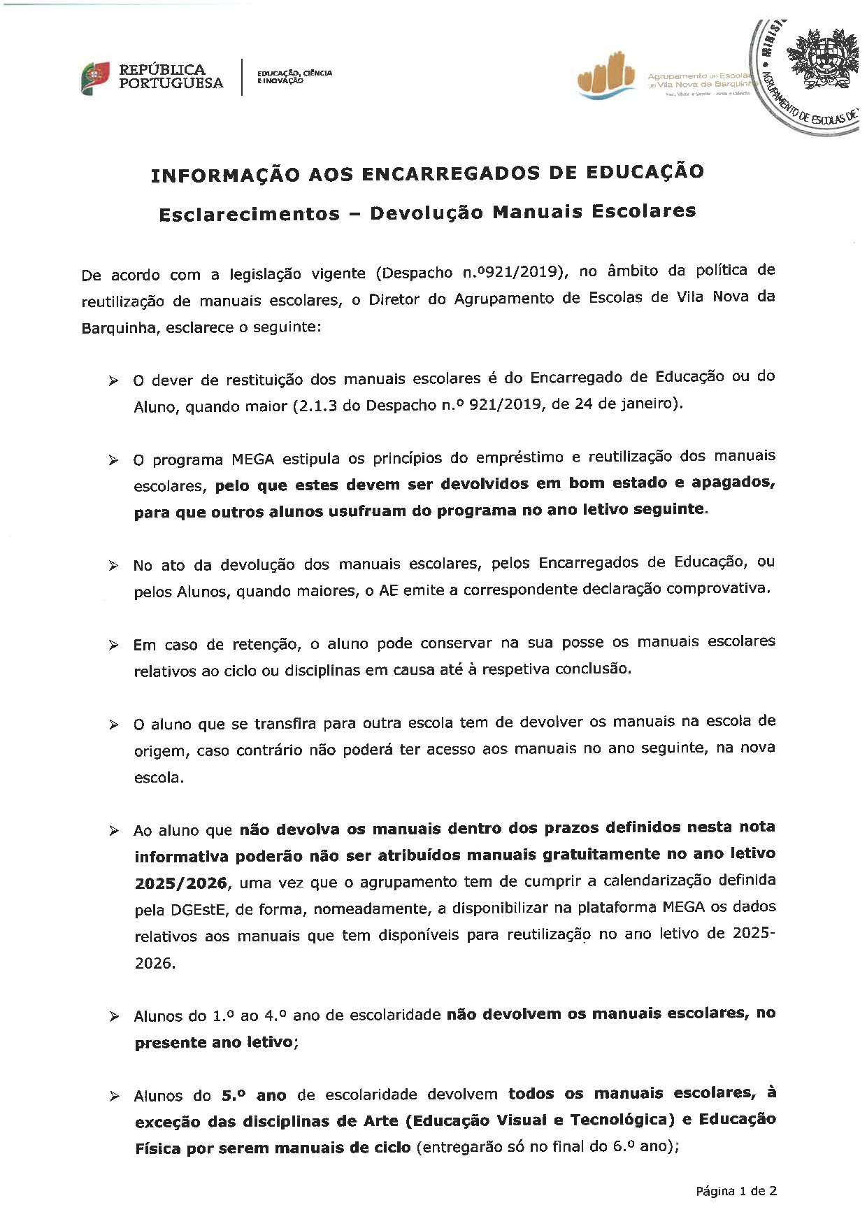 devolução manuais escolares 0001